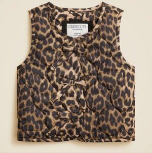 J.Crew Girls quilted vest in leopard print with PrimaLoft® 3 SIZES BNWT $80 SO